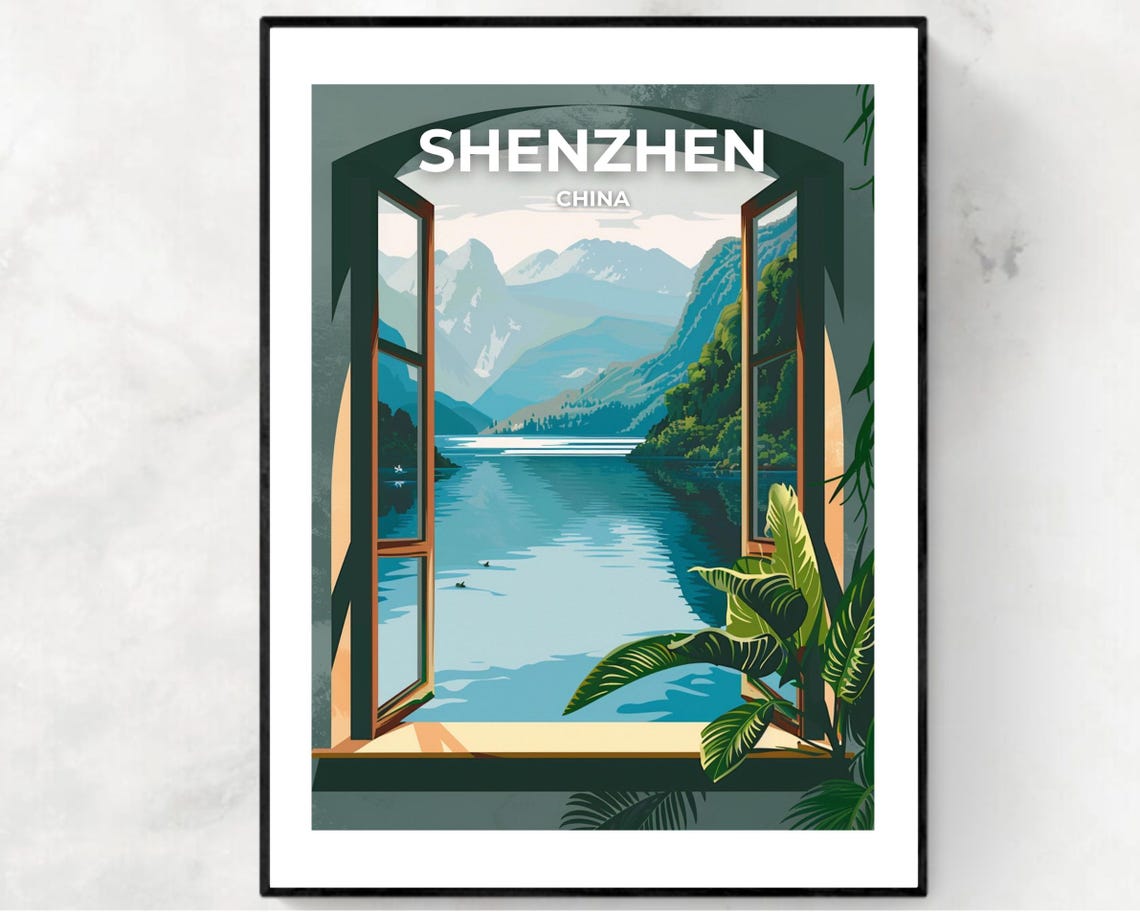Window Of The World Travel Print Wall Art Shenzhen China City Print Window Of The World Travel Gift Window Of The World Poster