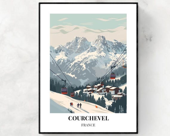 Courchevel France Travel Print Wall Art Courchevel France City Print Courchevel France Travel Gift Courchevel France Poster