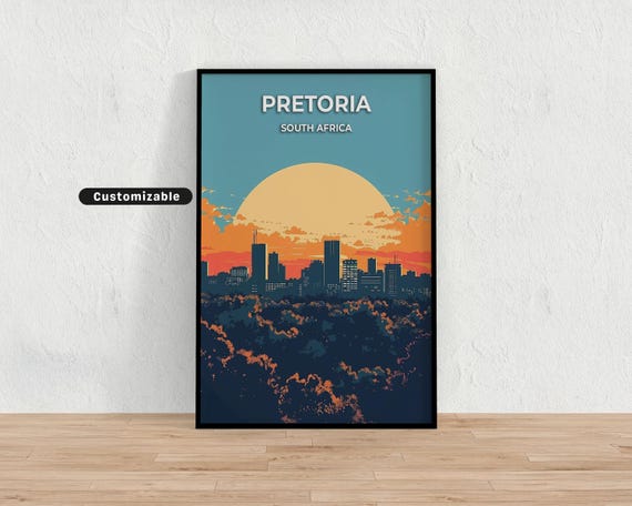 Pretoria South Africa Travel Poster Custom Wall Art