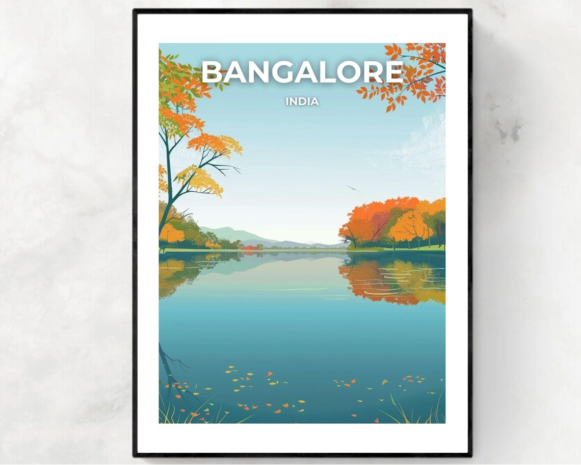 Ulsoor Lake Travel Print Wall Art Bangalore India City Print Ulsoor Lake Travel Gift Ulsoor Lake Poster Travel Gift