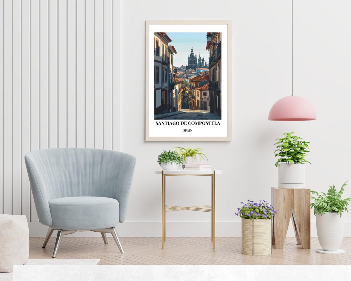 Santiago de Compostela Spain Cathedral Old Town Travel Poster - Image 2
