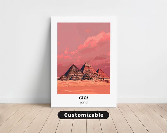 Giza Egypt Travel Canvas Poster Custom Wall Art