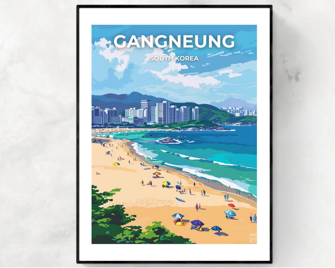 Gyeongpo Beach Travel Print Wall Art Gangneung South Korea City Print Gyeongpo Beach Travel Gift Gyeongpo Beach Poster Travel Gift