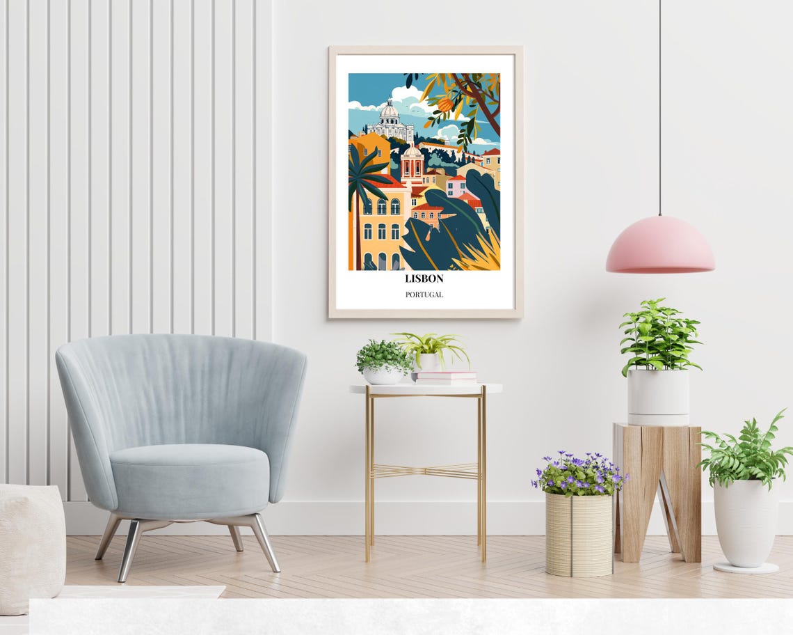 Lisbon City Print Lisbon Travel Poster Portugal Travel Gift Lisbon Portugal Poster Lisbon Gift - Image 2