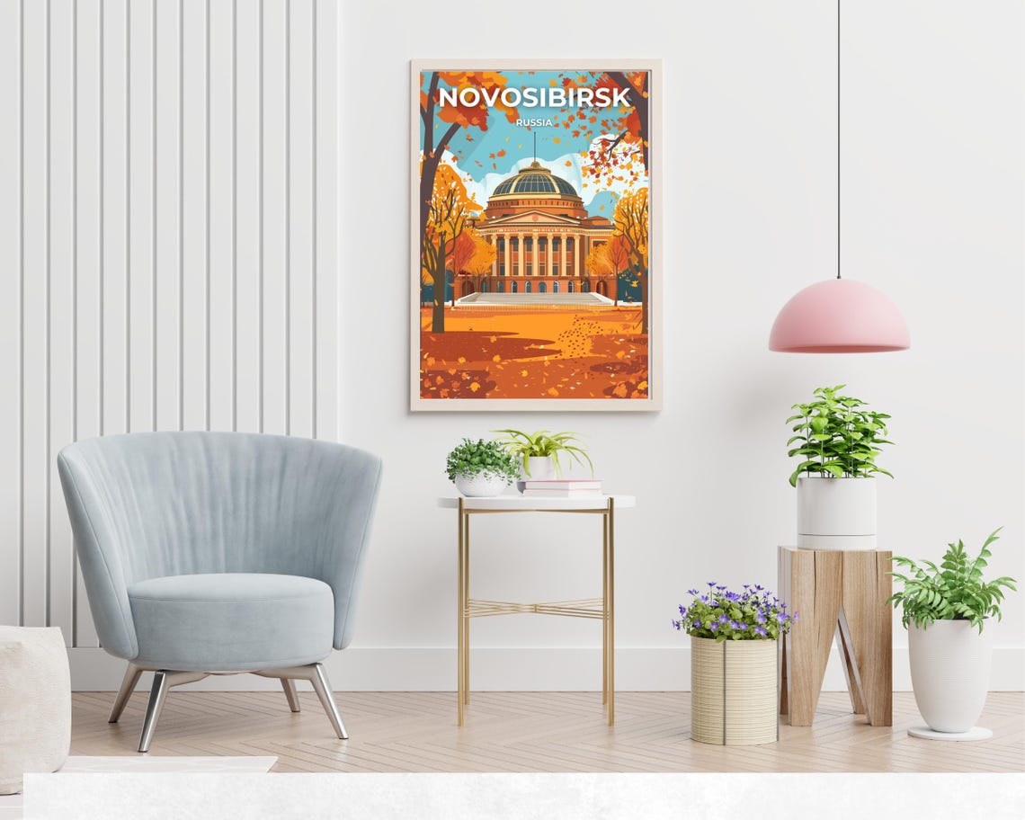 Novosibirsk Russia Opera Ballet Theatre Golden Autumn Poster - Image 2
