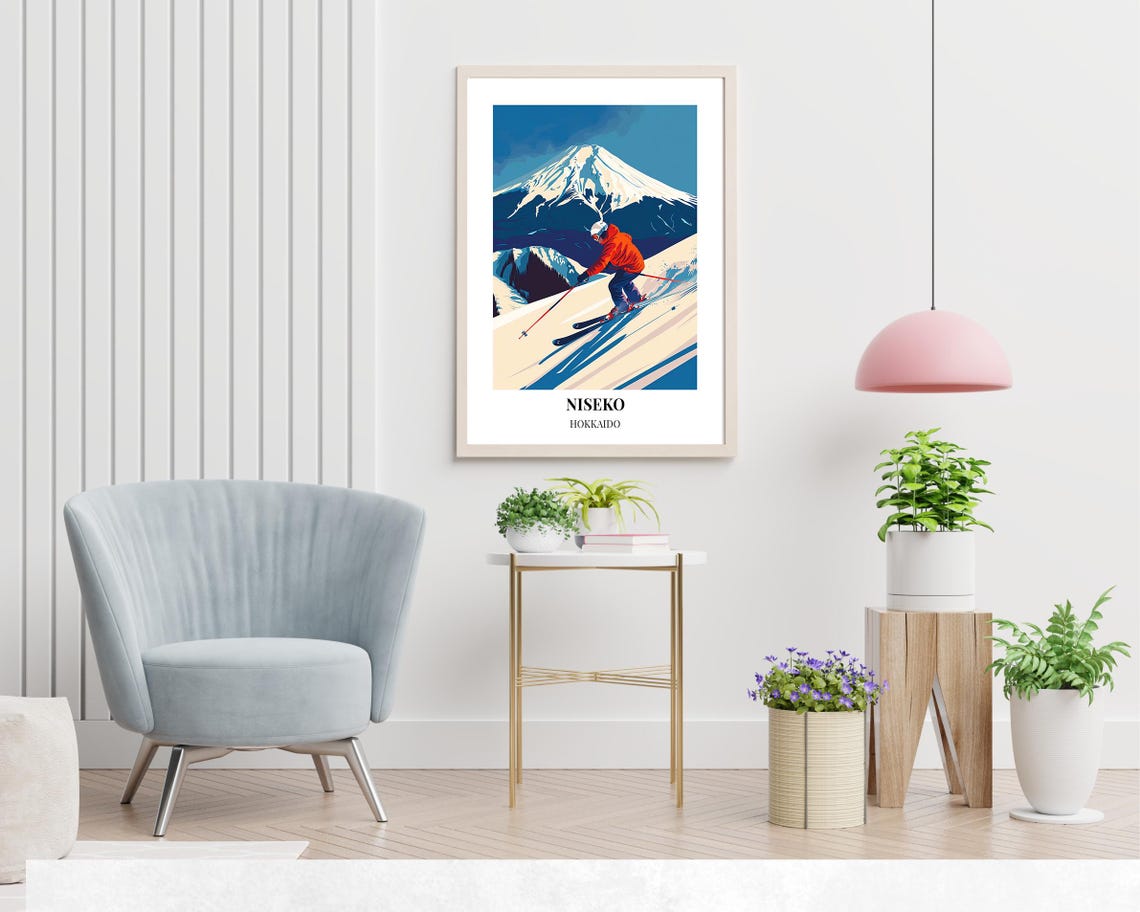 Niseko Powder Skier Beneath Mount Yotei Hokkaido Travel Poster - Image 2