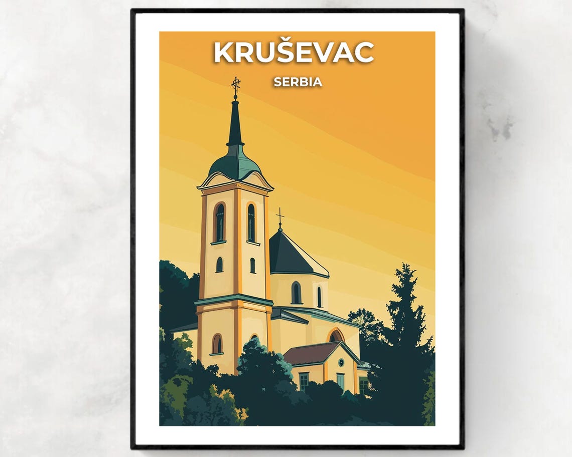 Lazarica Church Travel Print Wall Art Kruevac Serbia City Print Lazarica Church Travel Gift Lazarica Church Poster