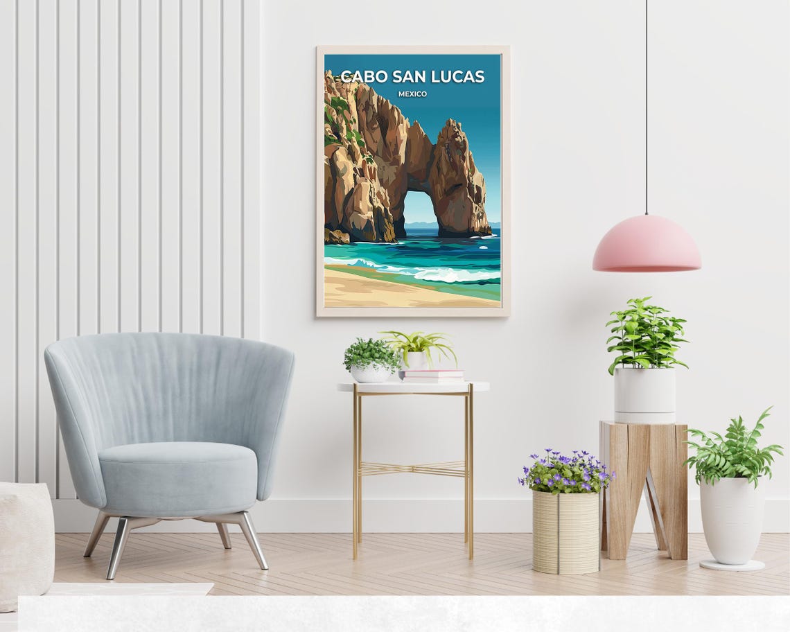Cabo San Lucas Mexico El Arco Rock Arch Ocean Sunset View Poster - Image 2