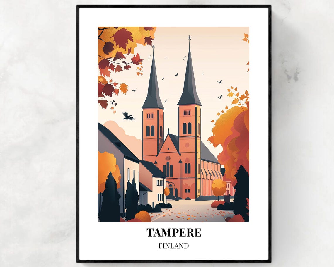 Tampere Cathedral Travel Print Wall Art Tampere Finland City Print Tampere Cathedral Travel Gift Tampere Cathedral Poster Travel Gift