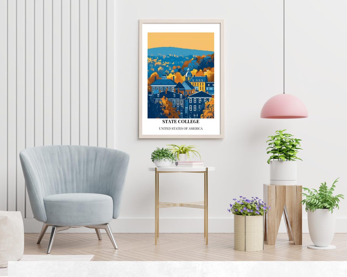 State College Pennsylvania Historic Campus Sunset Travel Poster - Image 2