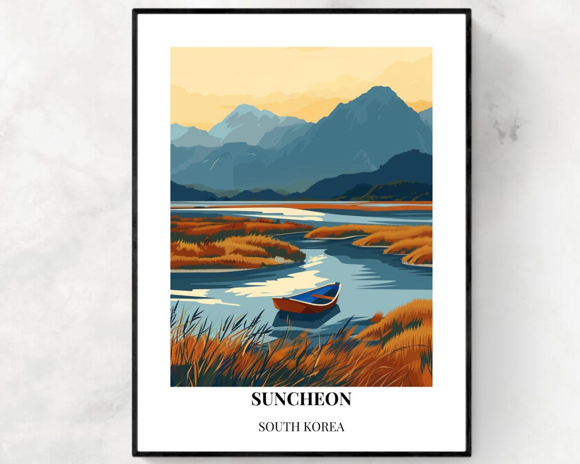 Suncheon Bay Wetland Reserve Travel Print Wall Art Suncheon South Korea City Print Suncheon Bay Wetland Reserve Travel Gift Travel Gift