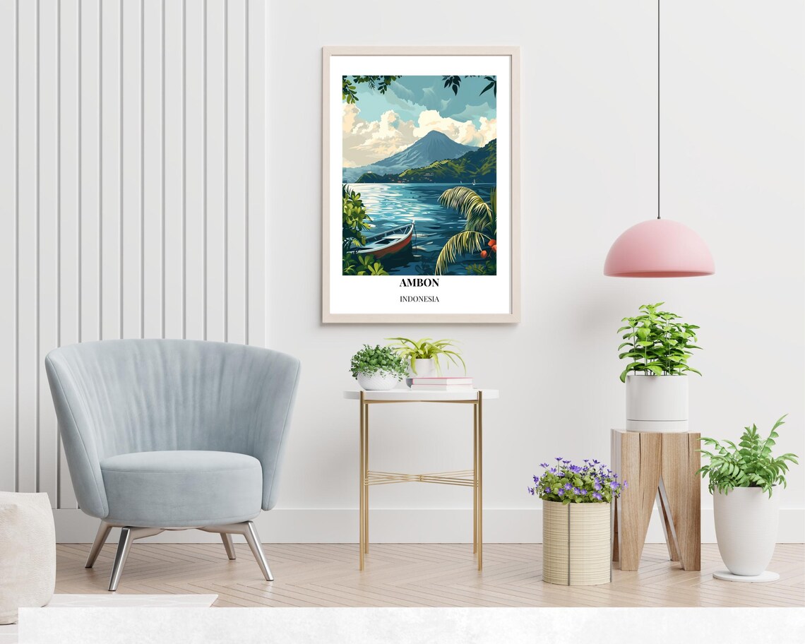 Ambon Bay Travel Poster, Ambon Indonesia City View - Image 2