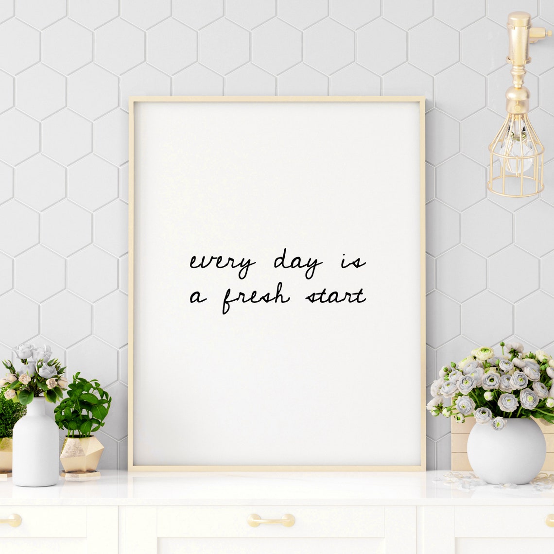 Every Day Is A Fresh Start Handwritten Script Daily Reset Poster