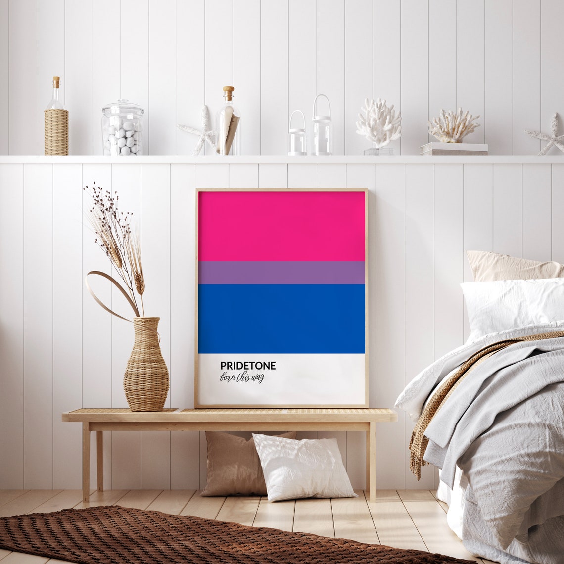 PRIDETONE Born This Way Bisexual Pride Flag Color Block Poster - Image 2