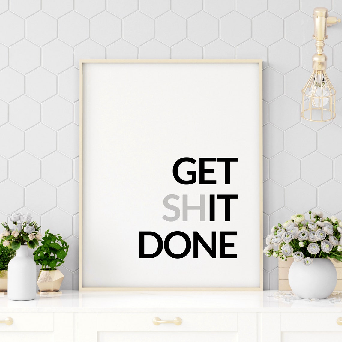 Get Shit Done Bold Productivity Hustle Motivational Typography Poster