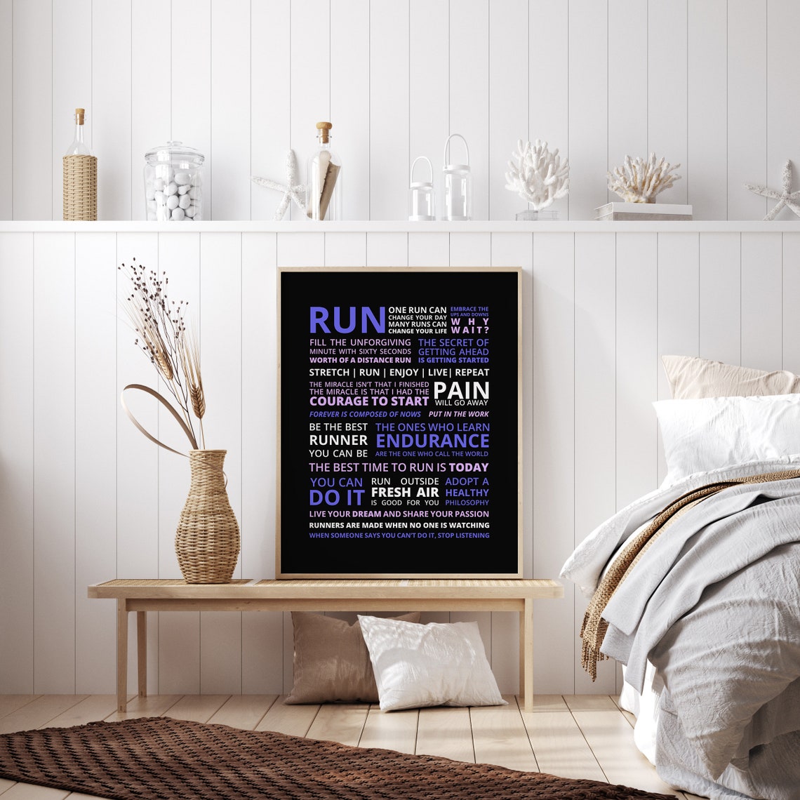 Purple Run Runner Manifesto Typographic Motivation Wall Decor Poster - Image 3