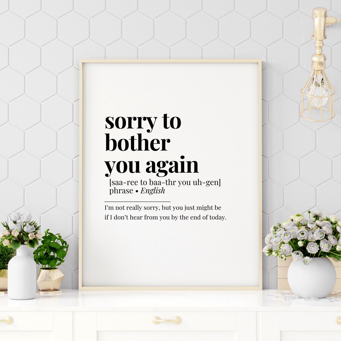 Sorry to Bother You Again Funny Sarcastic Office Dictionary Poster