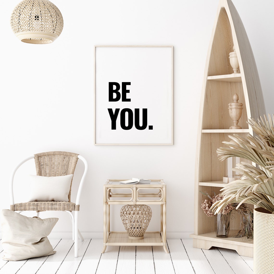 Be You Bold Black Typography Minimalist Affirmation Wall Decor Poster - Image 2