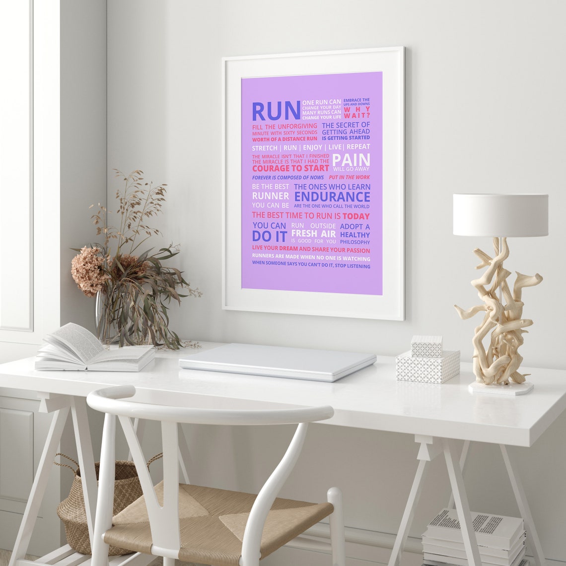 Lavender Run Runner Manifesto Typographic Light Motivation Poster - Image 2
