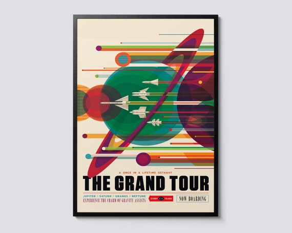 Grand Tour Vintage Nasa Poster Print, Retro Scifi Decor