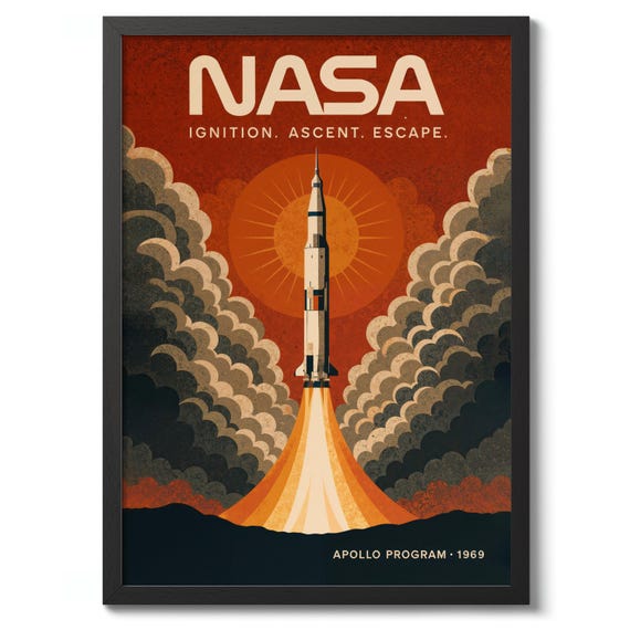 NASA Apollo Program 1969 Vintage Space Poster