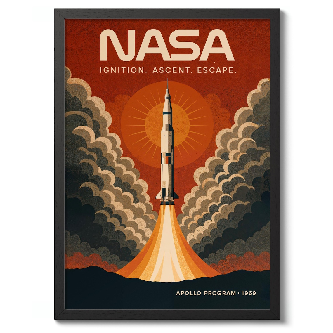 NASA Apollo Program 1969 Vintage Space Poster