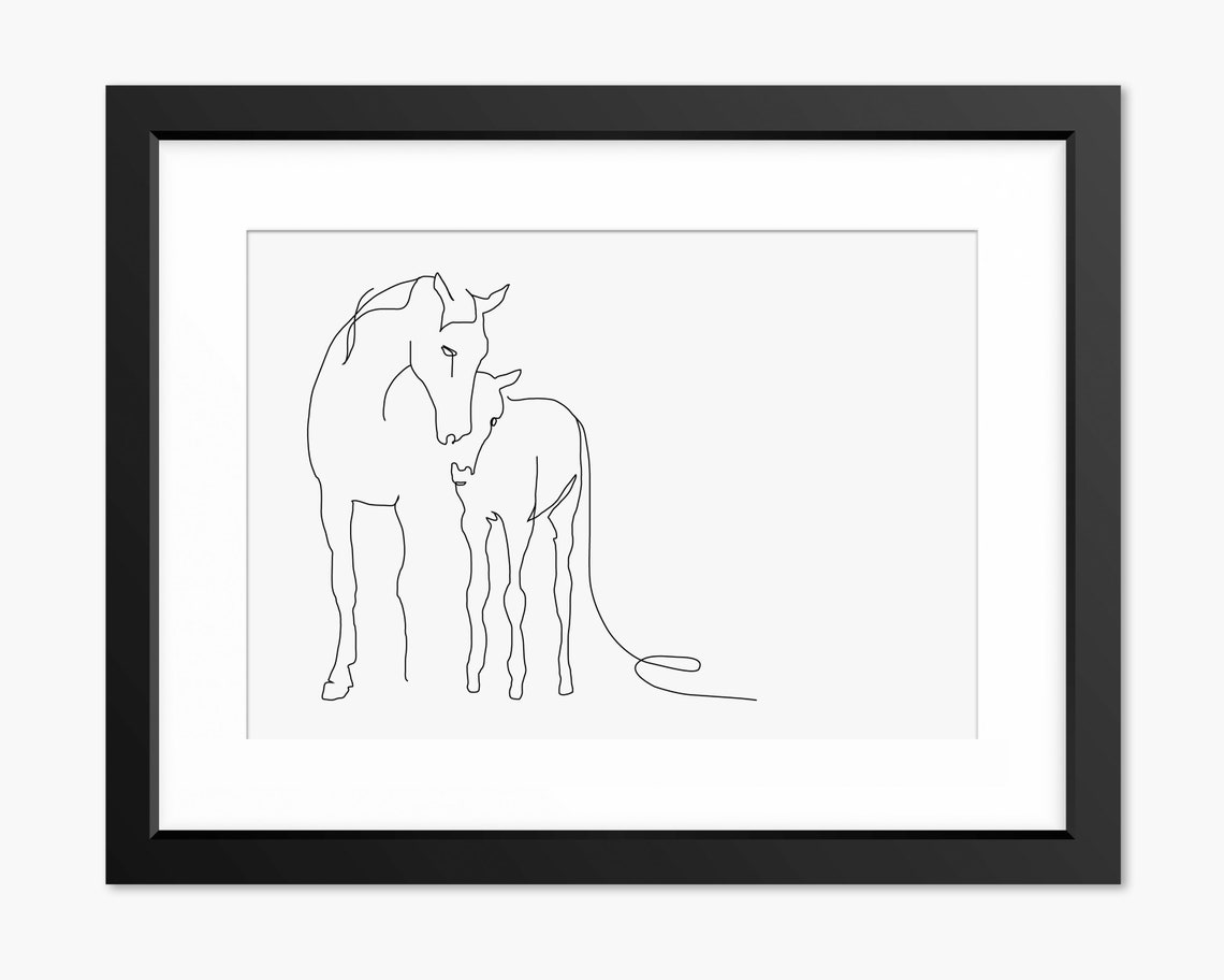 Horse Print Horse Line Art Horse Line Drawing Horse Lover Gift Horse Wall Print Nursery Wall Art Nursery Print Nursery Decor Animal