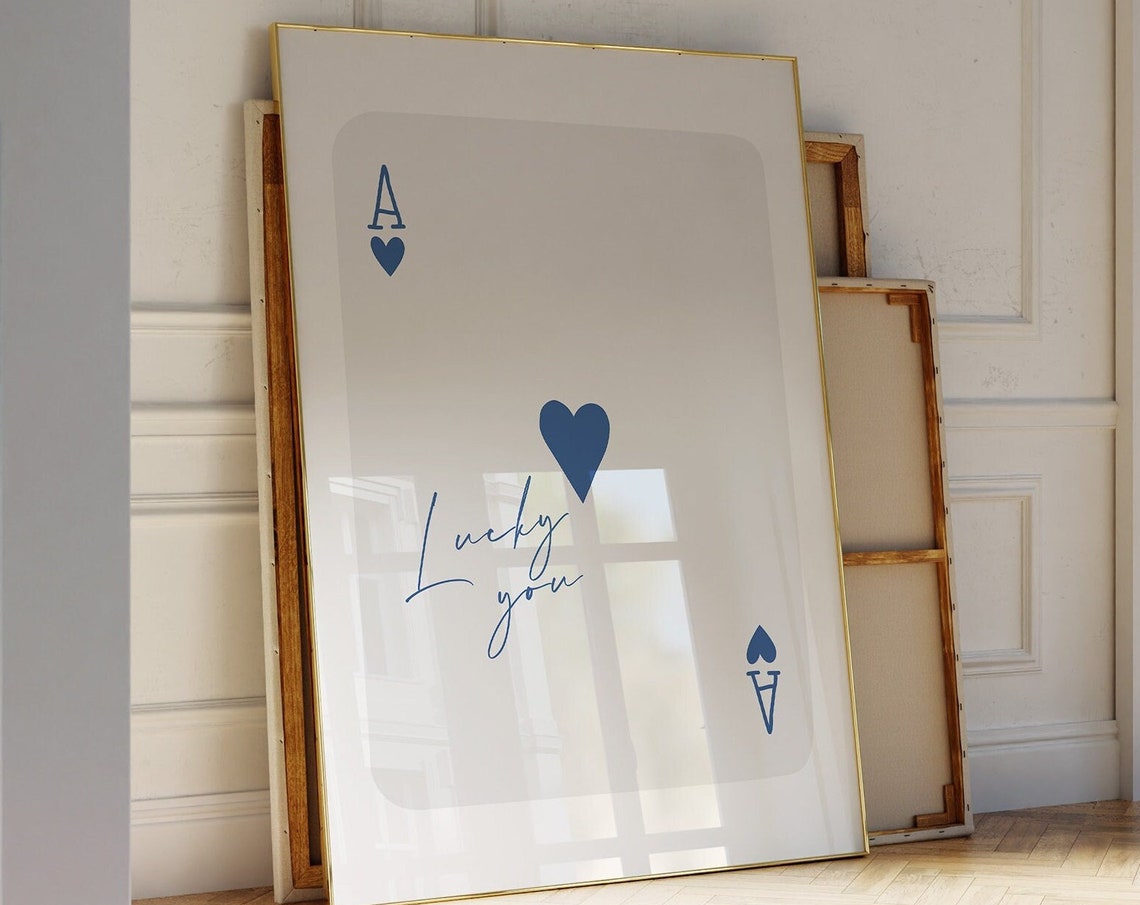 Ace Of Hearts Trendy Retro Art Print