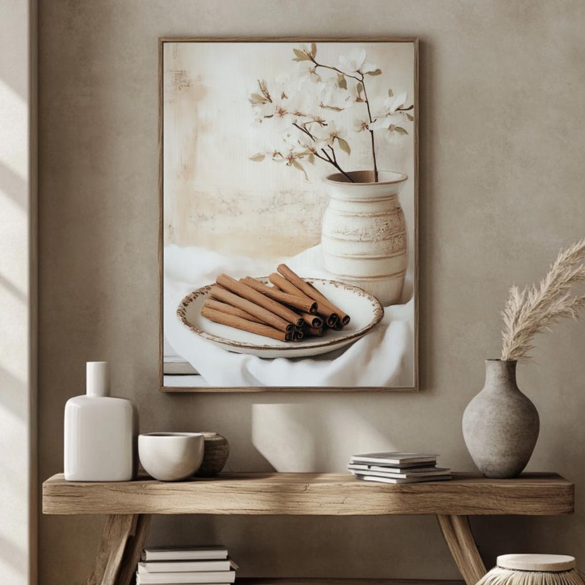Cinnamon Sticks Still Life Rustic Farmhouse Kitchen Neutral Poster