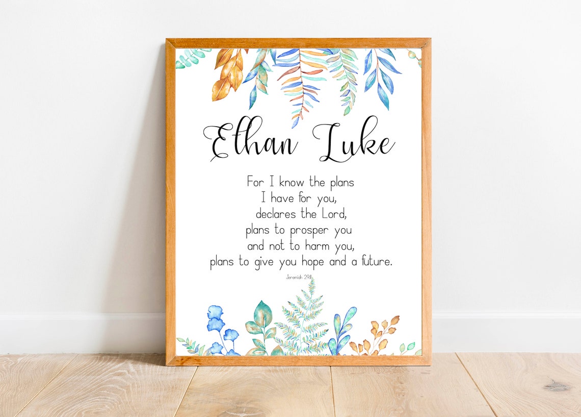 Personalized For I Know The Plans Jeremiah 2911 Scripture Wall Art - Image 2