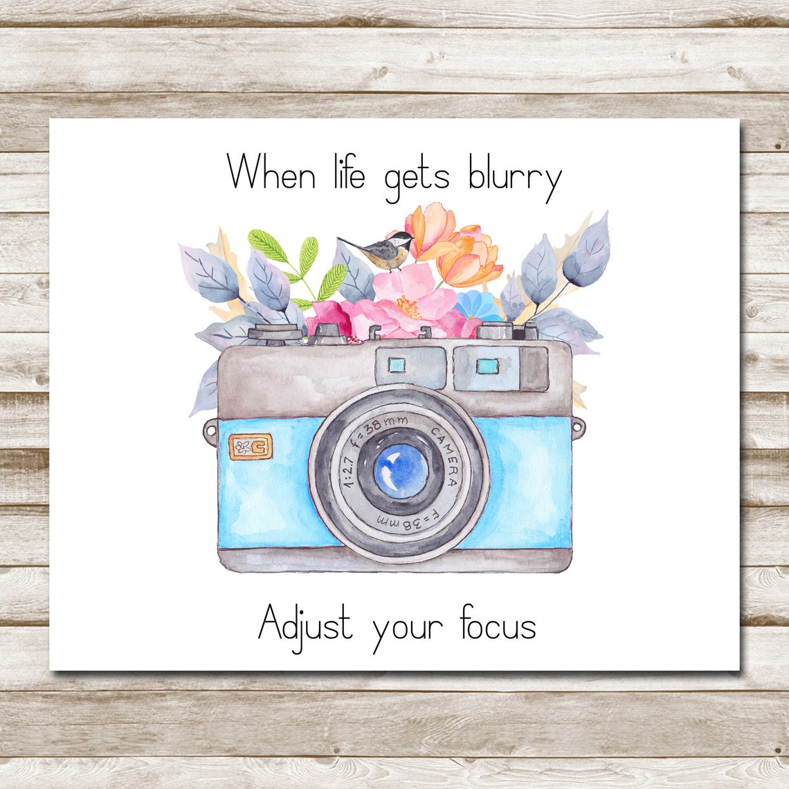 When Life Gets Blurry Adjust Your Focus Vintage Camera Quote Poster - Image 5