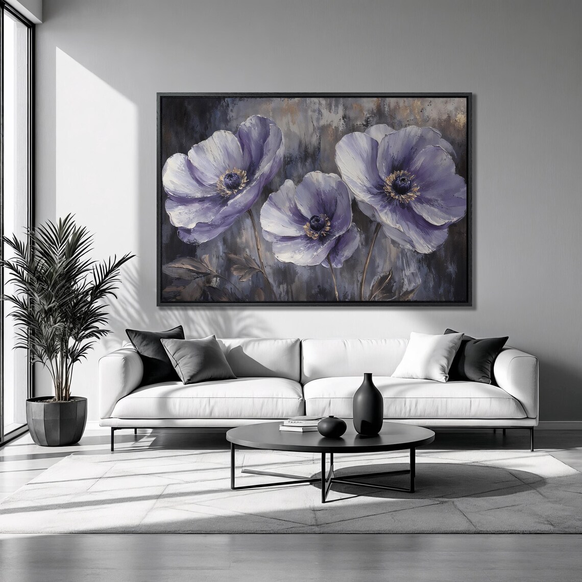 Purple Wildflowers Abstract Floral Poster Print
