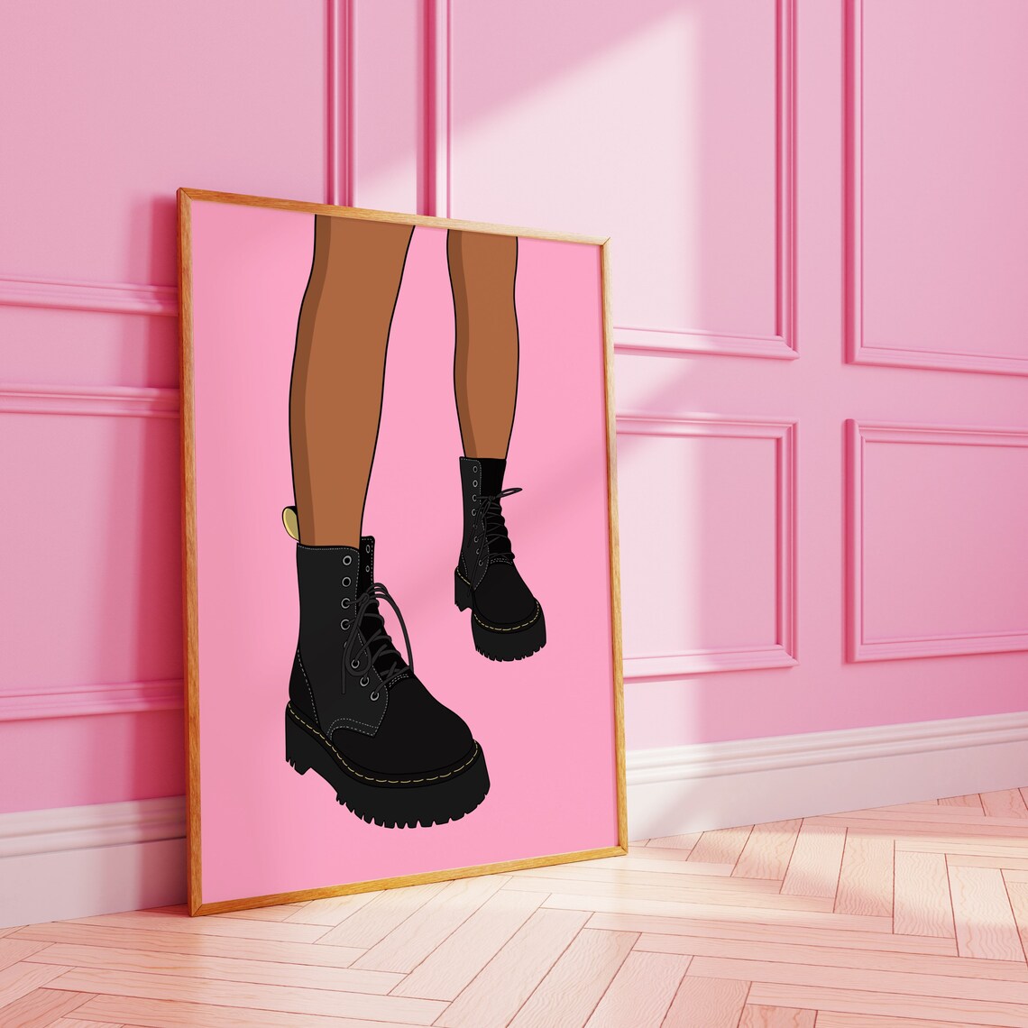 Cute Combat Boots Art Print, Docs Fashion Wall Art