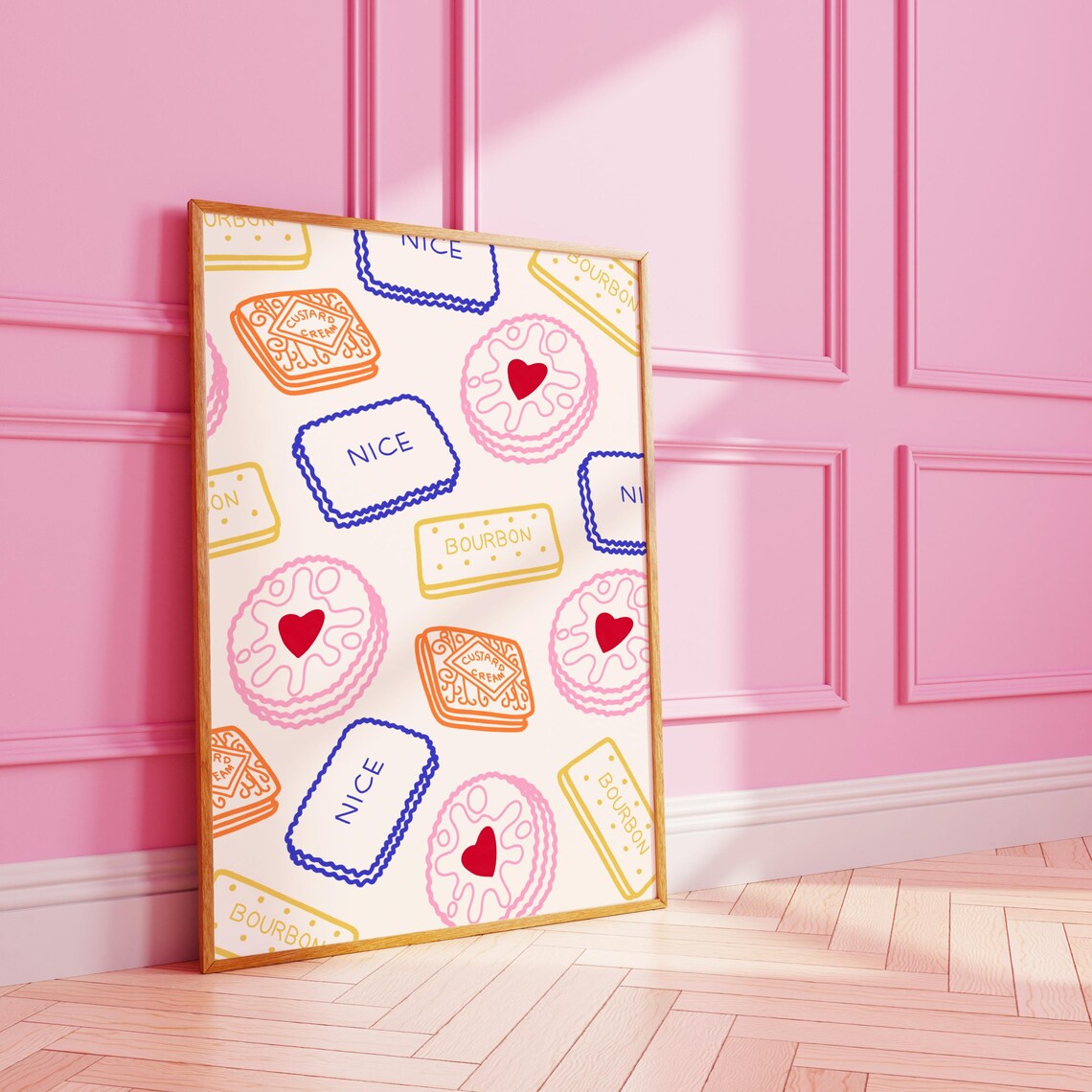 Colourful Biscuit Funky Food Kitchen Art Print