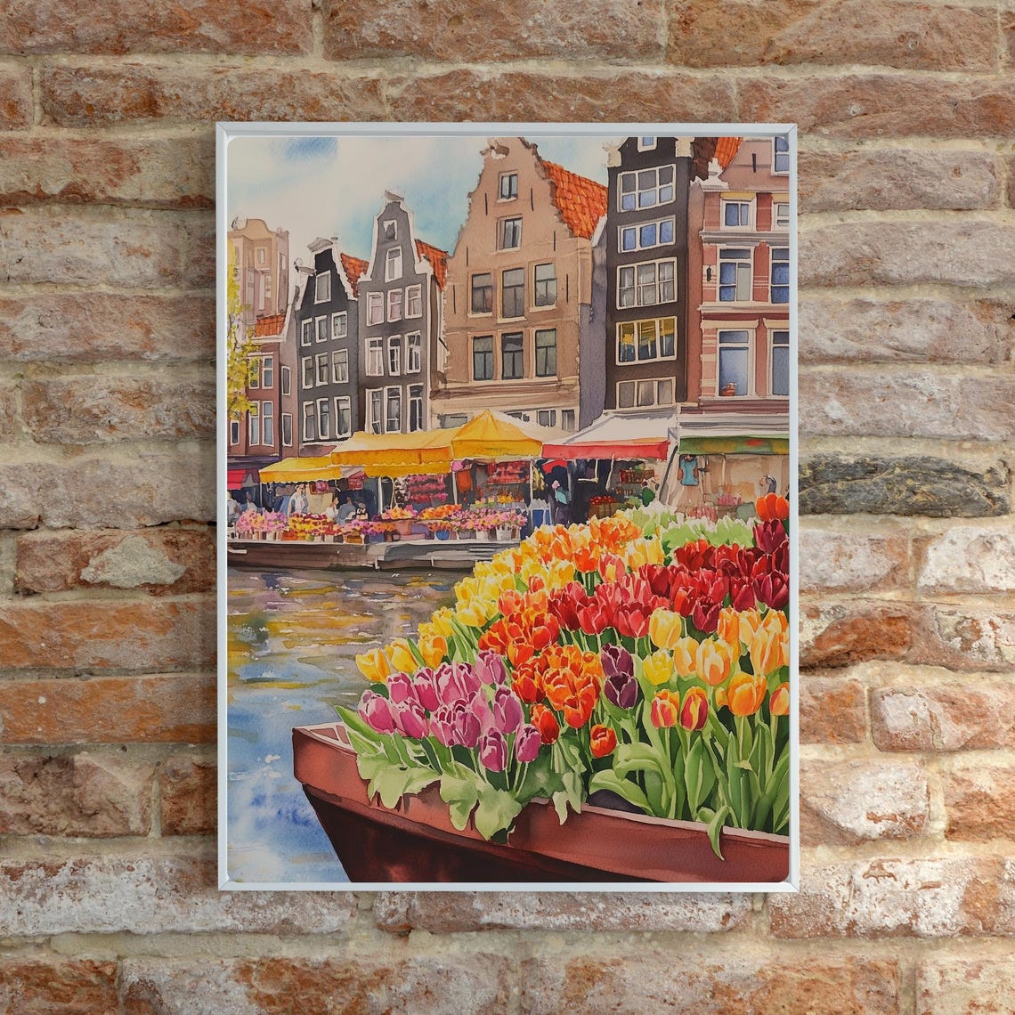 Amsterdam Floating Flower Market with a Tulip-Filled Barge Poster - Image 6