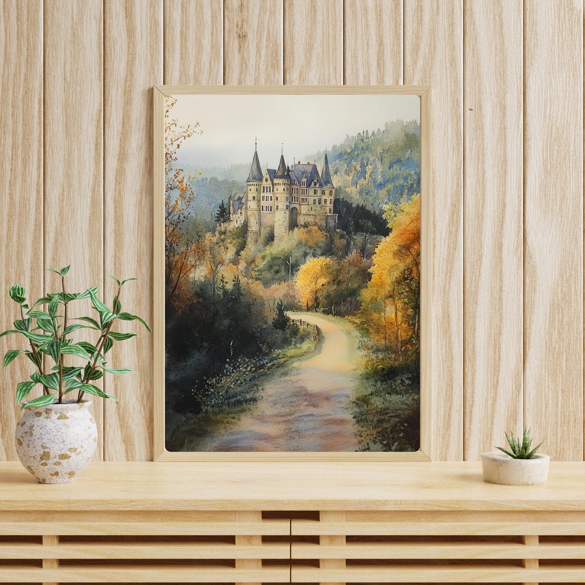 Eltz Castle on a Wooded Hillside in Autumn Colors Art Poster - Image 4