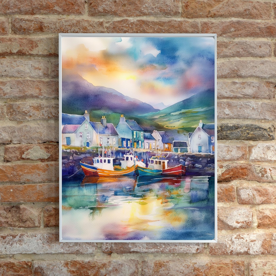Dingle, Ireland Watercolor Harbor Scene Art Print - Image 6