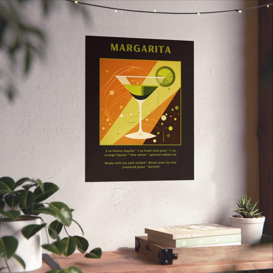 Margarita Classic Cocktail Recipe Poster Retro Home Bar Decor - Image 3