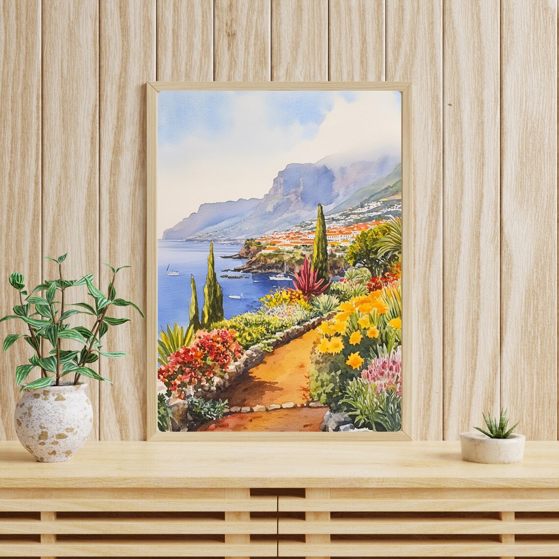 Madeira Coastal Garden Path Above the Island Shoreline Poster - Image 4