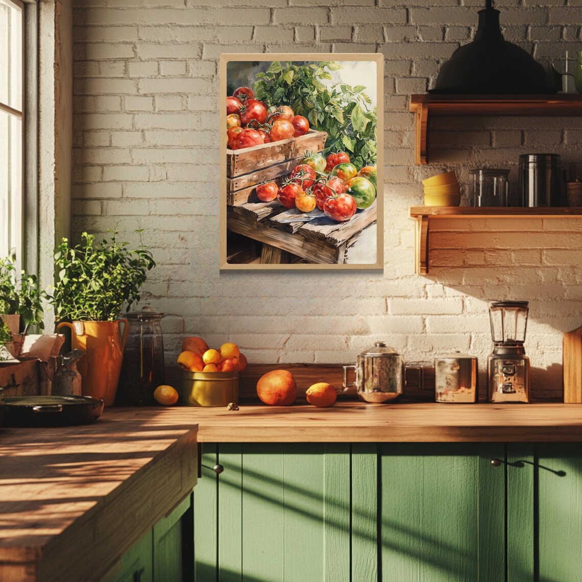 Tomato Harvest Watercolor Garden Vegetable Print Fresh Farm Bounty Decor Kitchen Still Life Art Produce Market Art - Image 3