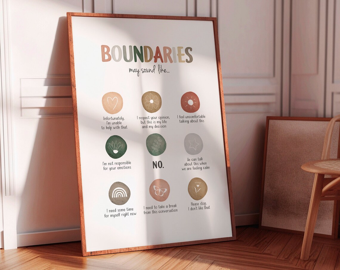 Boundaries Self Respect Therapy Office Poster