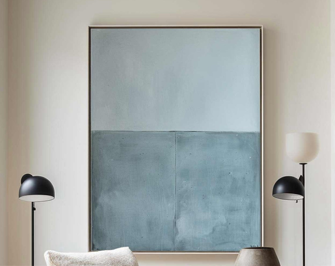 Light Blue Minimalist Wabi Sabi Abstract Texture Wall Poster