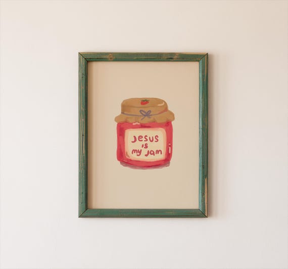 Christian Home Decor Print Jesus Is My Jam Faith Quote Bible Pun