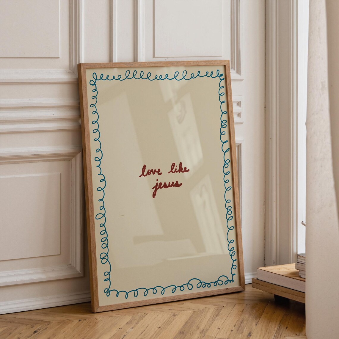 Love Like Jesus Art Print, Handdrawn Typography