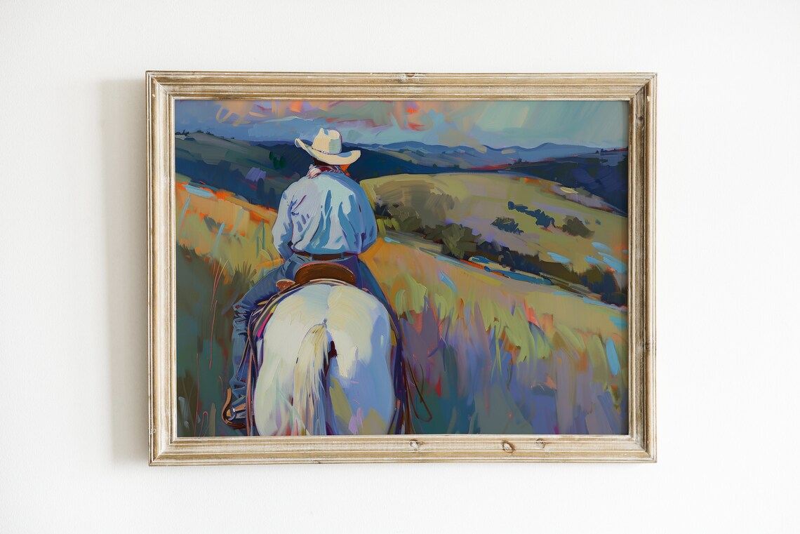 Soft Rustic Ranch House Southwestern Landscape Art Print