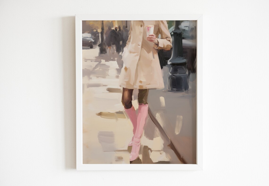 City Girl Art Print, Pink Apartment Decor - Image 2