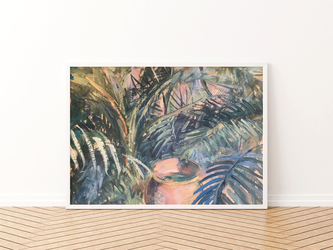 Tropical Palm Art Print, Rustic Boho Decor - Image 3