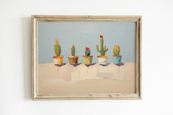 Cute Cactus Boho Art Print, Southwestern Decor