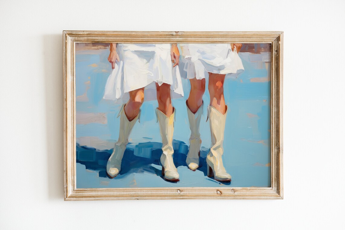 Retro Western Cowgirl Decor Art Print, Dorm Room