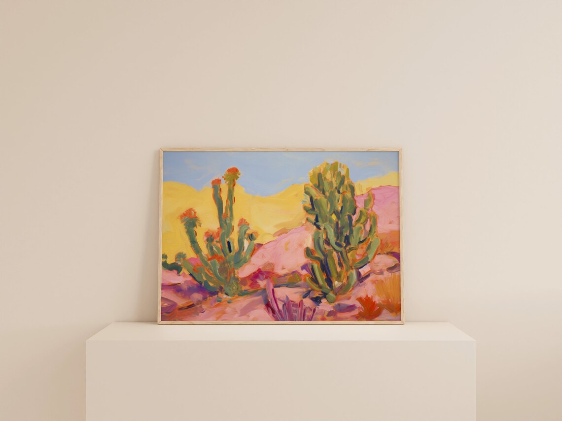 Cactus Painting, Pink Southwestern Art Print - Image 2